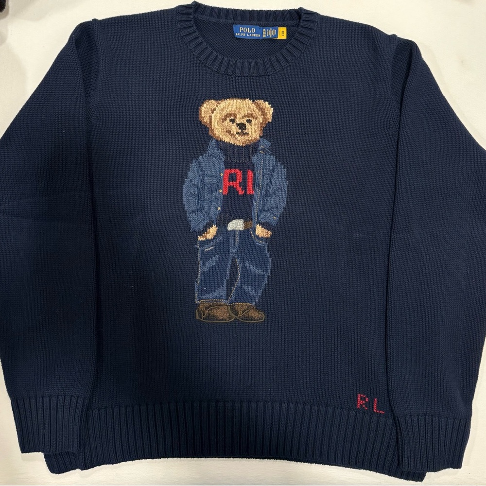 Polo by Ralph Lauren Navy Sweater with Bear Design